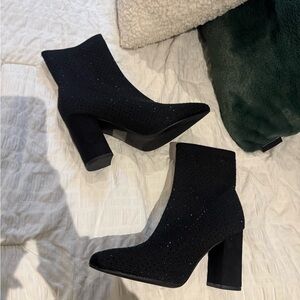 Sparkly Black Women's Ankle Boots